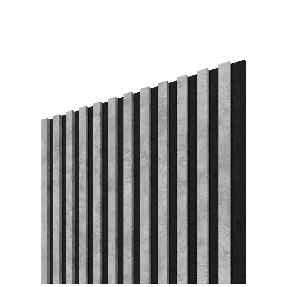 Akustické lamely v dekoru světlý beton